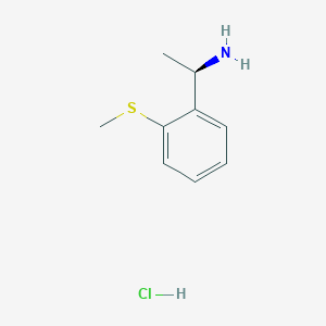 molecular formula C9H14ClNS B13496156 (1R)-1-[2-(methylsulfanyl)phenyl]ethan-1-amine hydrochloride 