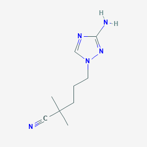 molecular formula C9H15N5 B13496186 5-(3-Amino-1h-1,2,4-triazol-1-yl)-2,2-dimethylpentanenitrile 