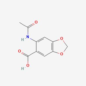 molecular formula C10H9NO5 B13496217 1,3-Benzodioxole-5-carboxylicacid, 6-(acetylamino)- CAS No. 99185-29-2