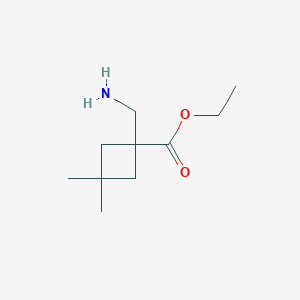 molecular formula C10H19NO2 B13496239 Ethyl 1-(aminomethyl)-3,3-dimethylcyclobutane-1-carboxylate 