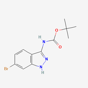 molecular formula C12H14BrN3O2 B13496257 tert-butyl N-(6-bromo-1H-indazol-3-yl)carbamate 