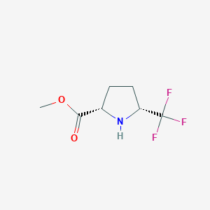 molecular formula C7H10F3NO2 B13496272 methyl (2S,5R)-5-(trifluoromethyl)pyrrolidine-2-carboxylate 