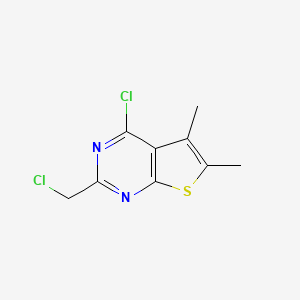 molecular formula C9H8Cl2N2S B1349633 4-Chloro-2-(chloromethyl)-5,6-dimethylthieno[2,3-d]pyrimidine CAS No. 88203-19-4