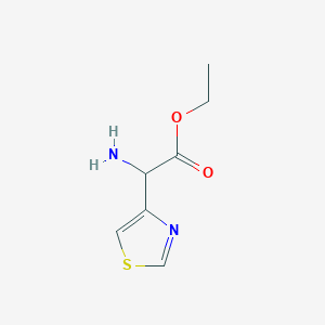 molecular formula C7H10N2O2S B13496331 Ethyl 2-amino-2-(1,3-thiazol-4-yl)acetate 