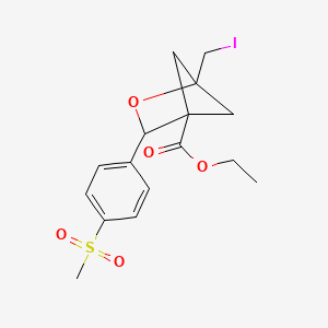 molecular formula C16H19IO5S B13496370 Ethyl 1-(iodomethyl)-3-(4-methanesulfonylphenyl)-2-oxabicyclo[2.1.1]hexane-4-carboxylate 
