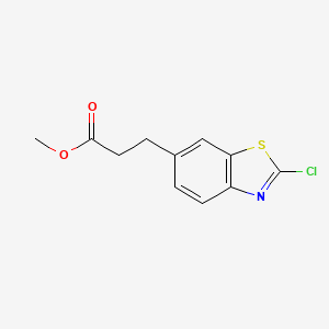 molecular formula C11H10ClNO2S B13496448 Methyl 3-(2-chloro-1,3-benzothiazol-6-yl)propanoate 