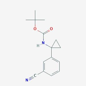 molecular formula C15H18N2O2 B13496455 tert-Butyl (1-(3-cyanophenyl)cyclopropyl)carbamate 