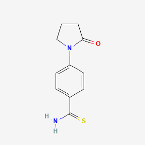 molecular formula C11H12N2OS B13496493 4-(2-Oxopyrrolidin-1-yl)benzene-1-carbothioamide 