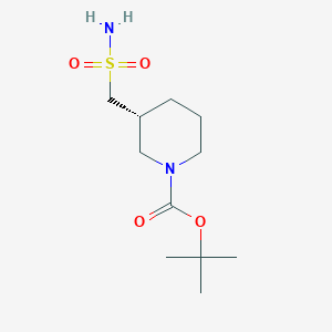 molecular formula C11H22N2O4S B13496544 tert-butyl (3R)-3-(sulfamoylmethyl)piperidine-1-carboxylate 