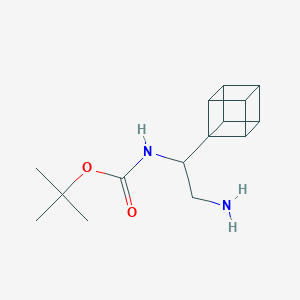 molecular formula C15H22N2O2 B13496593 tert-butyl N-[2-amino-1-(cuban-1-yl)ethyl]carbamate 
