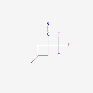 molecular formula C7H6F3N B13496611 3-Methylidene-1-(trifluoromethyl)cyclobutane-1-carbonitrile 