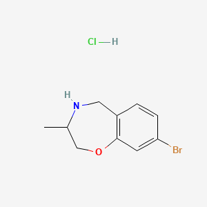 molecular formula C10H13BrClNO B13496662 8-Bromo-3-methyl-2,3,4,5-tetrahydro-1,4-benzoxazepine hydrochloride 