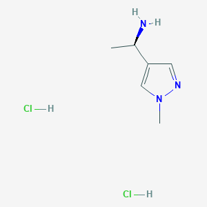 molecular formula C6H13Cl2N3 B13496696 (1R)-1-(1-methyl-1H-pyrazol-4-yl)ethan-1-amine dihydrochloride 