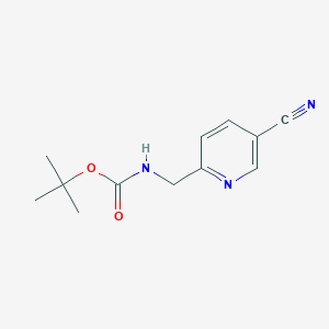 molecular formula C12H15N3O2 B13496741 6-[(Boc-amino)methyl]nicotinonitrile 