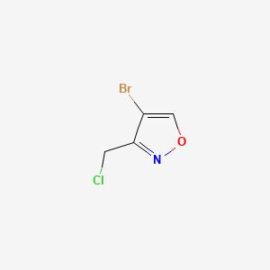 molecular formula C4H3BrClNO B13496851 4-Bromo-3-(chloromethyl)-1,2-oxazole 