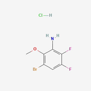 molecular formula C7H7BrClF2NO B13496862 3-Bromo-5,6-difluoro-2-methoxyaniline hydrochloride 