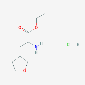 molecular formula C9H18ClNO3 B13496915 Ethyl 2-amino-3-(oxolan-3-YL)propanoate hydrochloride 