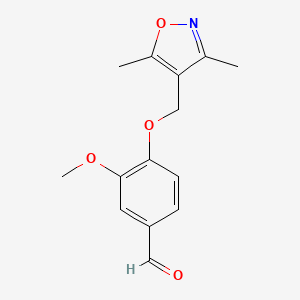 molecular formula C14H15NO4 B1349697 4-(3,5-Dimethyl-isoxazol-4-ylmethoxy)-3-methoxy-benzaldehyde CAS No. 851721-91-0