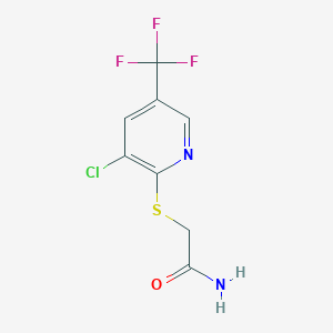 molecular formula C8H6ClF3N2OS B1349701 2-[3-Chloro-5-(trifluoromethyl)pyridin-2-yl]sulfanylacetamide 