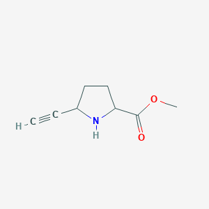molecular formula C8H11NO2 B13497010 Methyl 5-ethynylpyrrolidine-2-carboxylate 