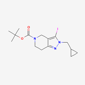 molecular formula C15H22IN3O2 B13497014 tert-butyl 2-(cyclopropylmethyl)-3-iodo-2H,4H,5H,6H,7H-pyrazolo[4,3-c]pyridine-5-carboxylate 