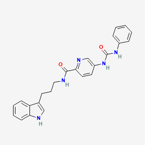 molecular formula C24H23N5O2 B13497028 N-[3-(1H-indol-3-yl)propyl]-5-[(phenylcarbamoyl)amino]pyridine-2-carboxamide 