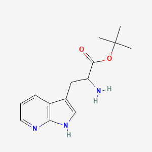molecular formula C14H19N3O2 B13497049 tert-Butyl 2-amino-3-(1H-pyrrolo[2,3-b]pyridin-3-yl)propanoate 