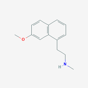 molecular formula C14H17NO B13497063 7-Methoxy-N-methyl-1-naphthaleneethanamine CAS No. 138113-10-7