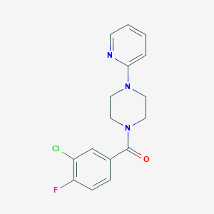 molecular formula C16H15ClFN3O B13497083 1-(3-Chloro-4-fluorobenzoyl)-4-(pyridin-2-yl)piperazine 