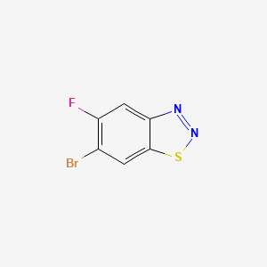 molecular formula C6H2BrFN2S B13497091 6-Bromo-5-fluoro-1,2,3-benzothiadiazole 