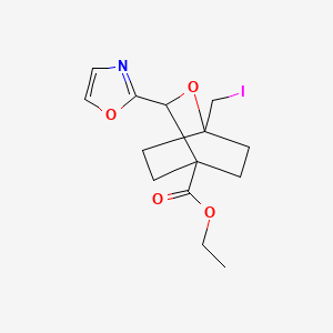 molecular formula C14H18INO4 B13497092 Ethyl 1-(iodomethyl)-3-(1,3-oxazol-2-yl)-2-oxabicyclo[2.2.2]octane-4-carboxylate 