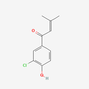 molecular formula C11H11ClO2 B13497156 1-(3-Chloro-4-hydroxyphenyl)-3-methylbut-2-en-1-one 
