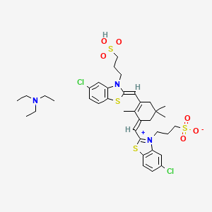 molecular formula C37H49Cl2N3O6S4 B13497169 Triethylamine 3-((Z)-5-chloro-2-(((E)-3-((5-chloro-3-(3-sulfonatopropyl)benzo[d]thiazol-3-ium-2-yl)methylene)-2,5,5-trimethylcyclohex-1-en-1-yl)methylene)benzo 