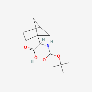 molecular formula C13H21NO4 B13497178 2-{Bicyclo[2.1.1]hexan-1-yl}-2-{[(tert-butoxy)carbonyl]amino}acetic acid 