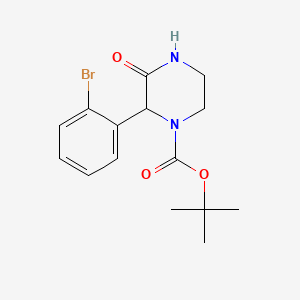 molecular formula C15H19BrN2O3 B13497324 Tert-butyl 2-(2-bromophenyl)-3-oxopiperazine-1-carboxylate 