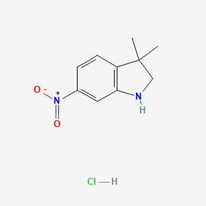 molecular formula C10H13ClN2O2 B13497361 3,3-Dimethyl-6-nitroindoline hydrochloride 