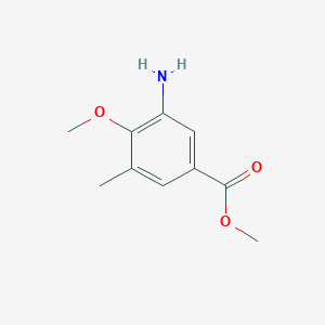 molecular formula C10H13NO3 B13497386 Methyl 3-amino-4-methoxy-5-methylbenzoate 
