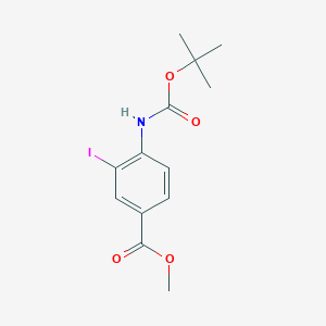 molecular formula C13H16INO4 B13497392 Methyl 4-((tert-butoxycarbonyl)amino)-3-iodobenzoate 