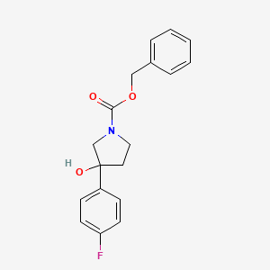 molecular formula C18H18FNO3 B13497406 Benzyl 3-(4-fluorophenyl)-3-hydroxypyrrolidine-1-carboxylate 