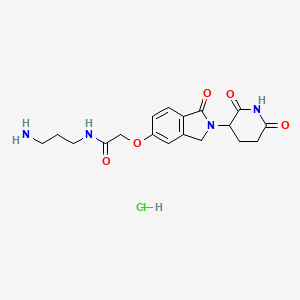molecular formula C18H23ClN4O5 B13497458 N-(3-aminopropyl)-2-{[2-(2,6-dioxopiperidin-3-yl)-1-oxo-2,3-dihydro-1H-isoindol-5-yl]oxy}acetamide hydrochloride 