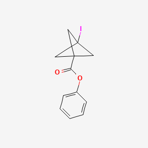 molecular formula C12H11IO2 B13497472 Phenyl 3-iodobicyclo[1.1.1]pentane-1-carboxylate 