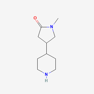 molecular formula C10H18N2O B13497491 1-Methyl-4-(piperidin-4-yl)pyrrolidin-2-one 