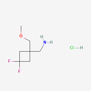 molecular formula C7H14ClF2NO B13497526 1-[3,3-Difluoro-1-(methoxymethyl)cyclobutyl]methanamine hydrochloride 