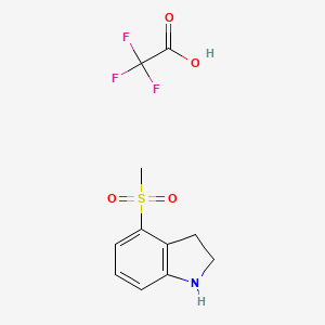molecular formula C11H12F3NO4S B13497527 4-methanesulfonyl-2,3-dihydro-1H-indole, trifluoroacetic acid 