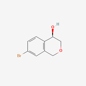molecular formula C9H9BrO2 B13497549 (4R)-7-bromo-3,4-dihydro-1H-2-benzopyran-4-ol 