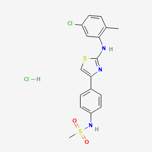 molecular formula C17H17Cl2N3O2S2 B13497576 N-(4-{2-[(5-chloro-2-methylphenyl)amino]-1,3-thiazol-4-yl}phenyl)methanesulfonamide hydrochloride 