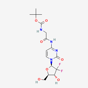 molecular formula C16H22F2N4O7 B13497589 tert-butyl N-[({1-[(2R,4R,5R)-3,3-difluoro-4-hydroxy-5-(hydroxymethyl)oxolan-2-yl]-2-oxo-1,2-dihydropyrimidin-4-yl}carbamoyl)methyl]carbamate 