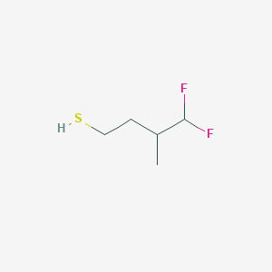 molecular formula C5H10F2S B13497612 4,4-Difluoro-3-methylbutane-1-thiol 