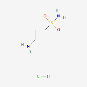 molecular formula C4H11ClN2O2S B13497628 Trans-3-aminocyclobutane-1-sulfonamide hydrochloride 