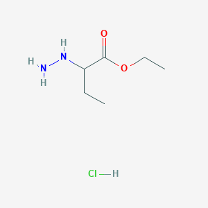 molecular formula C6H15ClN2O2 B13497739 Ethyl 2-hydrazinylbutanoate hydrochloride 